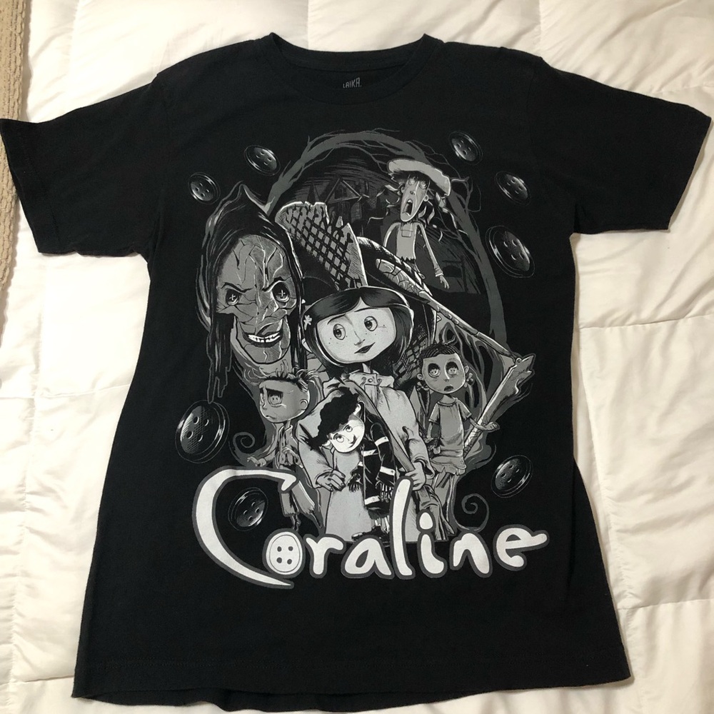 👻 Coraline Graphic Tee - Black & Gray